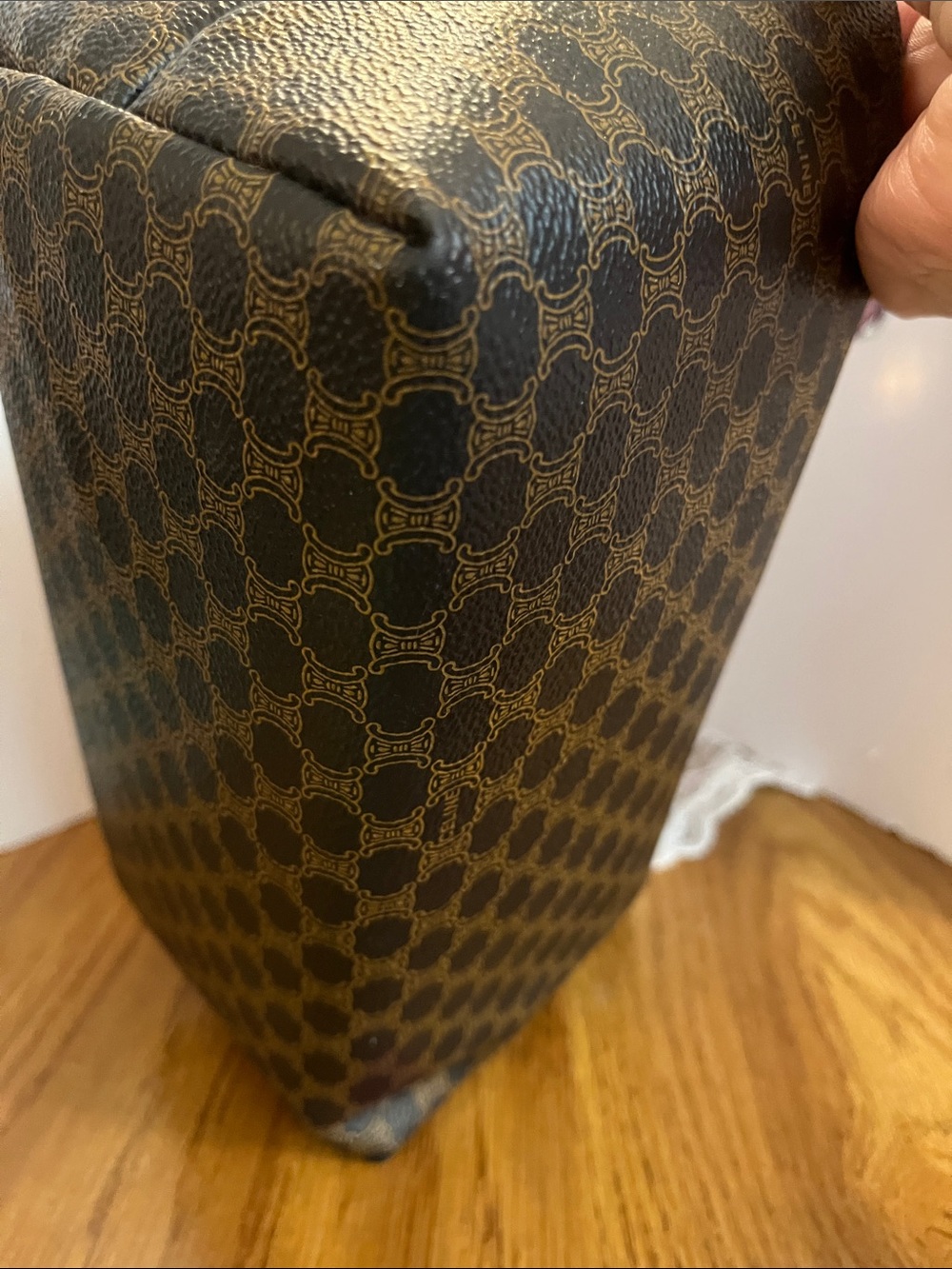 CELINE Brown Patterned Bag with Gold Accents - Picture 7 of 14